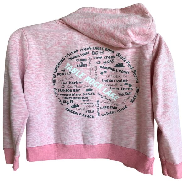 Upcycled Table Rock Lake Hoodie, Size M: Zippered Sweatshirt, Landmarks Marinas - Picture 3 of 14